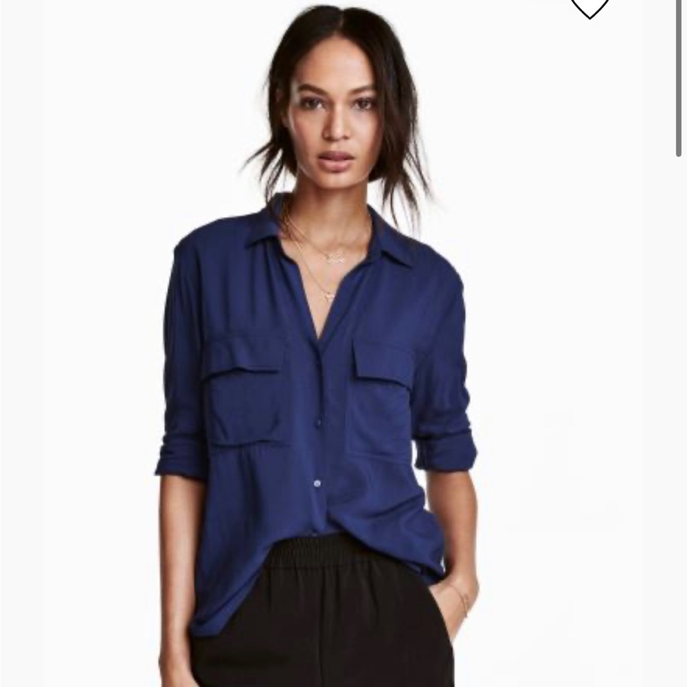 NEW Navy Blue Viscose Shirt Size 6